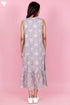 Mulmul Cotton Sleeveless Dress  In Block Print